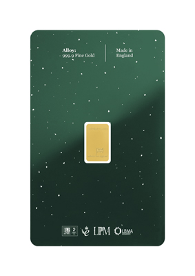 Baird & Co 1g Gold Minted Bar Christmas Packaging